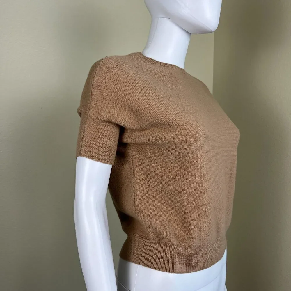 The Reset Women's Size XS R Label Essential Pullover Tan Dolman Wool Sweater